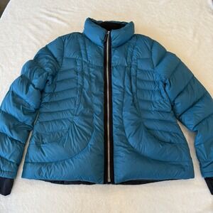 Halifax Traders Women's Medium Puffer Jacket Blue Long Sleeve Full Zip